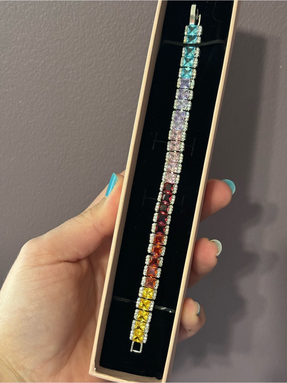 Multi-Color Crystal Tennis Bracelet